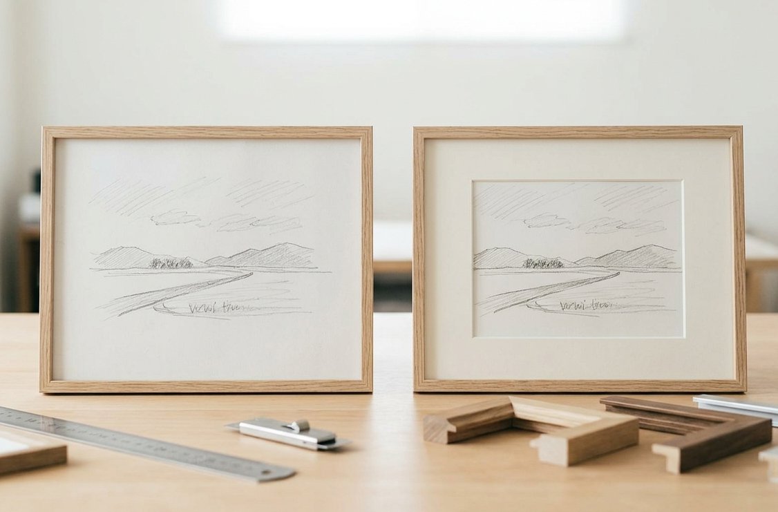額装するマットや絵