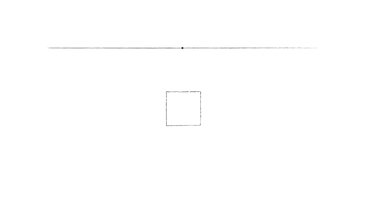 立方体の正面の正方形を描いた図