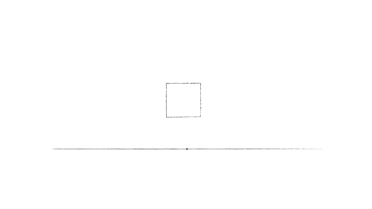 立方体の正面の正方形を描いた図
