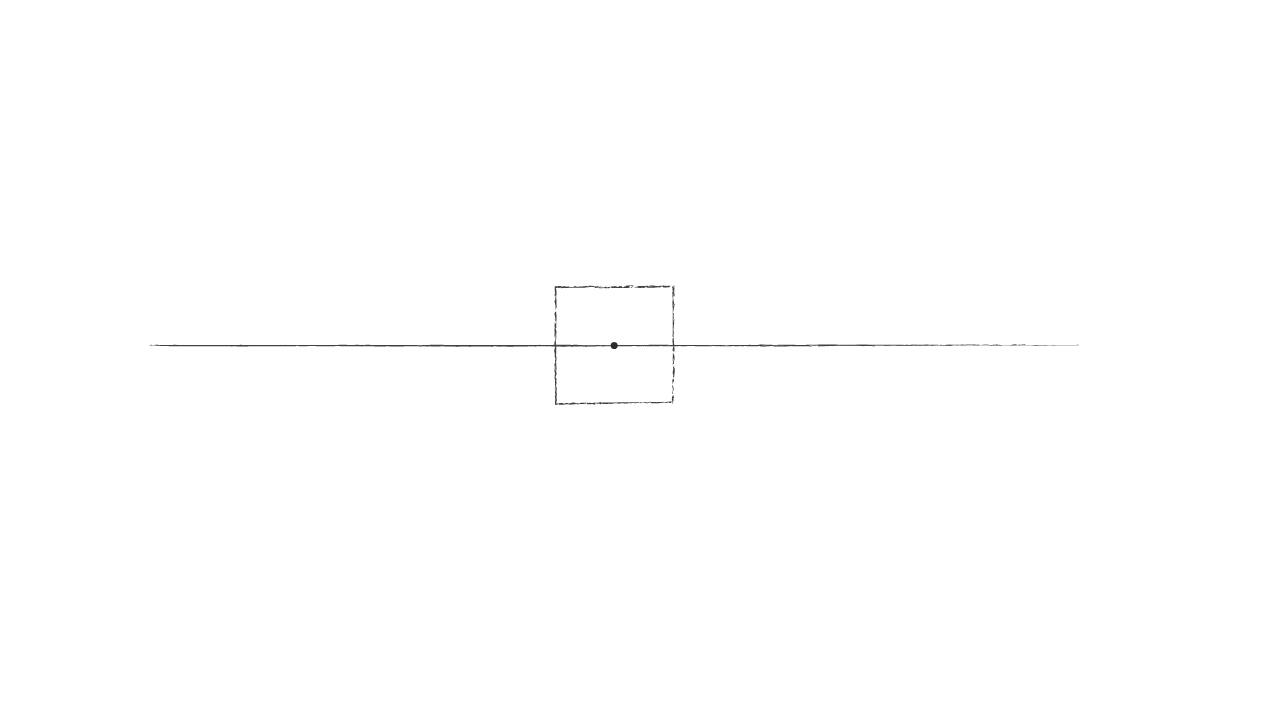 立方体の正面の正方形を描いた図